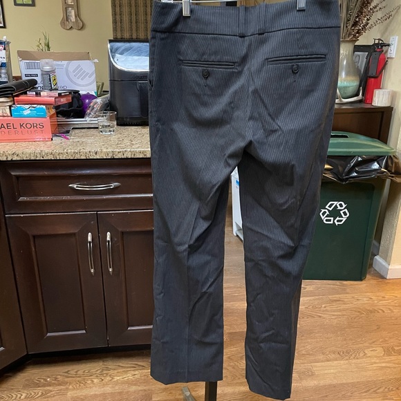 Bebe size 4 petite pants with a little give. Grey pinstripes. - Picture 2 of 5